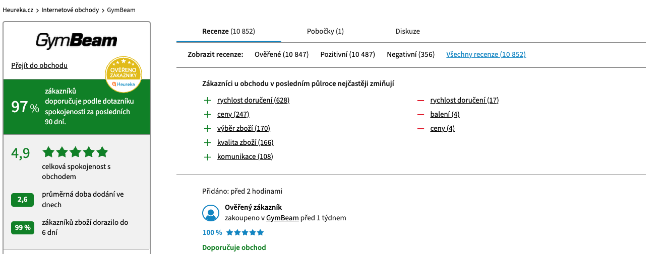 gymbeam hodnoceni recenzie slevový kód