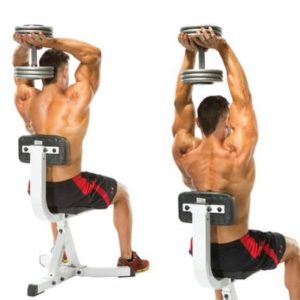 cviky na triceps overhead press